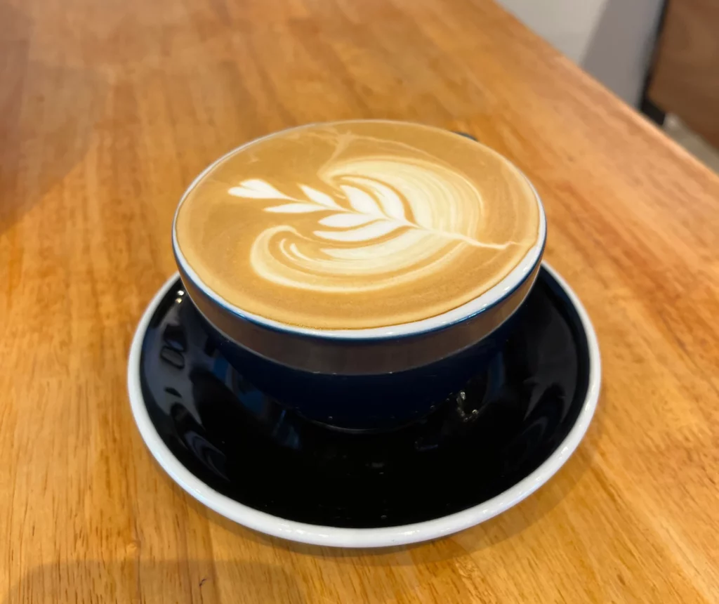 Latte art at at Poached Breakfast Cafe, Chalong, Phuket, Thailand. The best latte in Phuket? We think so!